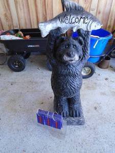 Approx 30 wooden bear with welcome fish. As shown.