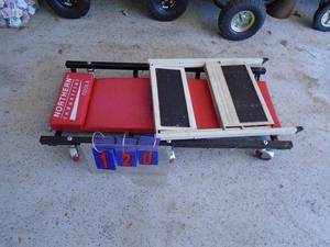 Northern Tool poly wheel creeper & tire service step stool. As shown.