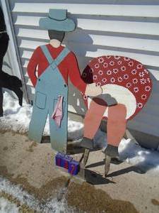 Mom & Dad yard ornaments. As shown.