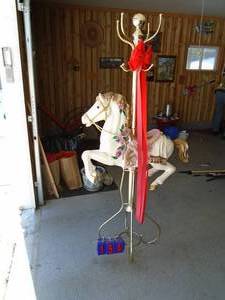 Carosel horse coat rack. Nice condition. As shown.