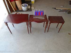 Qty of 3 Parsons tables. Nice condition. As shown.