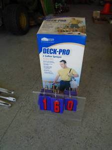 New Deck Pro pump sprayer. 2 gal. As shown.