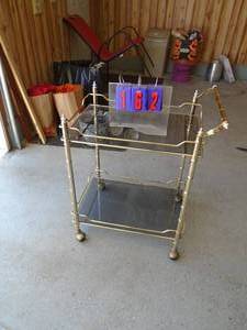 Brass & glass tea cart. As shown.