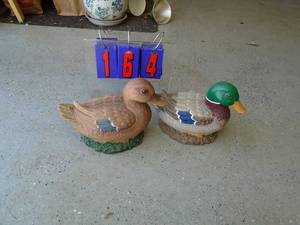 Qty of 2 decorative ducks. As shown.
