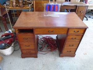 Mahogany desk. Nice shape. As shown. Drawer that was missing has now been found.