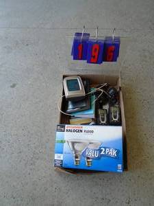 Flat of walkie talkies & weather station parts. As shown.
