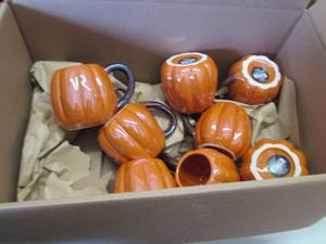 8 Ceramic Pumpkin Mugs...