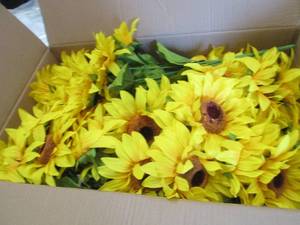 Box of Artificial Sunflower Bushes...