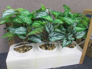 3 Pots of Faux Foliage...