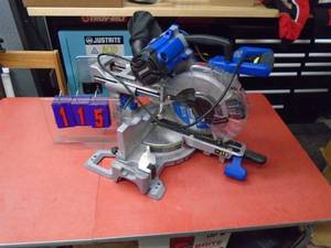 Kobalt 10 sliding compound miter saw. Nearly new. Cord has been replaced. Tested & works. As shown.