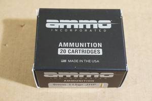 20 Ammo Inc 9mm Luger 115 GR JHP Ammo
