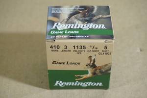 20 Remington Game Loads .410 Gauge 2-12 5 Shot Shotshells