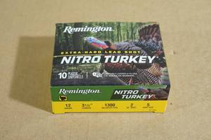 10 Remington Nitro Turkey 12 Gauge 3-12 5 Shot Shotshells