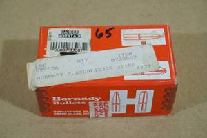 65 Hornady 7.62 Cal .310 123 Gr SP Bullets