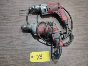 lot 73 image: (2) Milwaukee Magnum Drills...