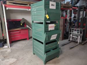 lot 197 image: (3) Steel King Scrap Hoppers, 30x36...