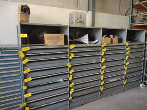 lot 251 image: 36 Drawer Shelf Unit, 147 x24 x 7...