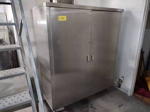 lot 334 image: 2 Door Stainless Steel Cabinet, 60x...