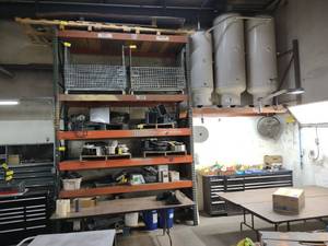 lot 343 image: (2) Sections Teardrop Pallet Rackin...