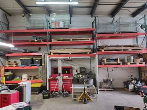 lot 344 image: (3) Sections Teardrop Pallet Rackin...