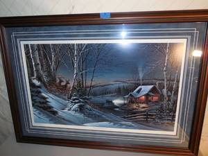 lot 4 image: Terry Redlin Framed & Matted Print Evening With Friends #1116919500 Signed 43x30