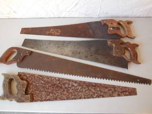 lot 39 image: 4-Antique Hand Saws