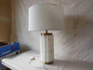 lot 52 image: Nice Lamp (Quartz or Stone) 27 Tall