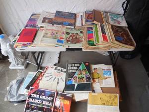 lot 125 image: Big Box Of Sheet Music & Big Box Of Old Vinyl Record Albums