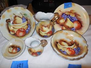lot 131 image: Group Of Japanese Enesco Dishes & Pitchers