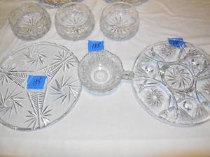 lot 135 image: 2-Crystal Bowls, 3-Smaller Bowls, Candy Dish