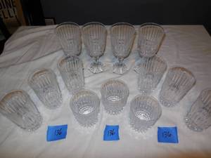 lot 136 image: Crystal Glasses 4-WineWater, 6-Tall, 3-Short
