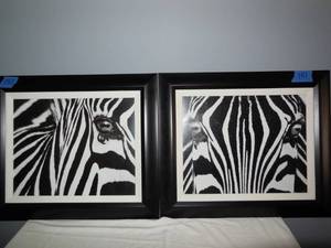 lot 151 image: 2-Framed & Matted Zebra Pictures