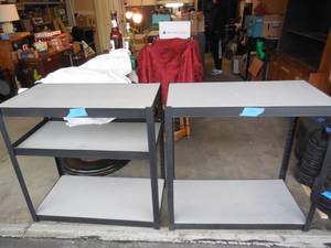 lot 106 image: 2-Metal Frame Shelves 36x36x18