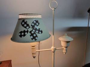 lot 60 image: Charming Steel Shade Floor Lamp