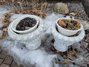 lot 82 image: Traditional Resin Plan Planter Pair