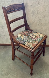 lot 107 image: Vintage Chair with Upholstered Seat