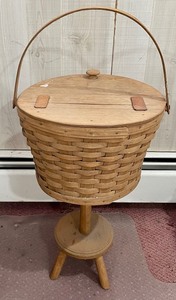 lot 134 image: Longaberger Sewing Basket