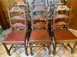lot 159 image: 6 Vintage Wooden Chairs