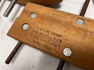 lot 202 image: Vintage Wooden Clamps and Planer
