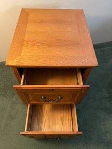 lot 203 image: 2 Drawer Wooden File Cabinet