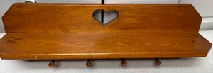 lot 213 image: Heart Themed Wall Mount Shelf  Coat Rack
