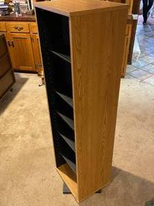 lot 232 image: Swivel DVD  CD Book Rack with Adjustable Shelves