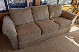 lot 35 image: Tan Upholstered Sofa
