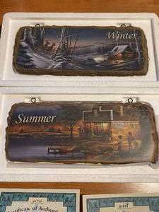 lot 250 image: 4 Seasons Terry Redlin Wooden Wall Hangings