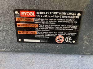 lot 252 image: Ryobi Belt and Disc Sander