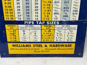 lot 262 image: Awesome Vintage Metal Morse Cutting Tools Sign