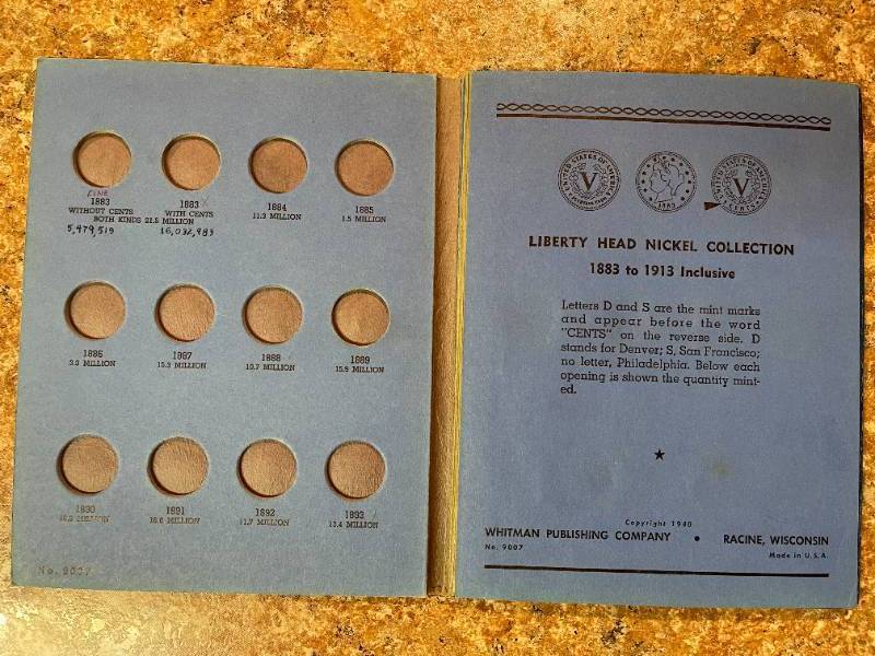 Liberty Head Nickel Book & 11 Nickels