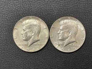 2 Kennedy Half Dollars 40% Silver
