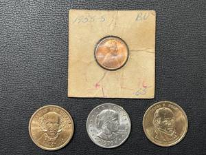 Dollar Coins and Wheat Cent