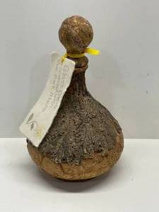 Glass Carafe Covered with Tree Bark Mache